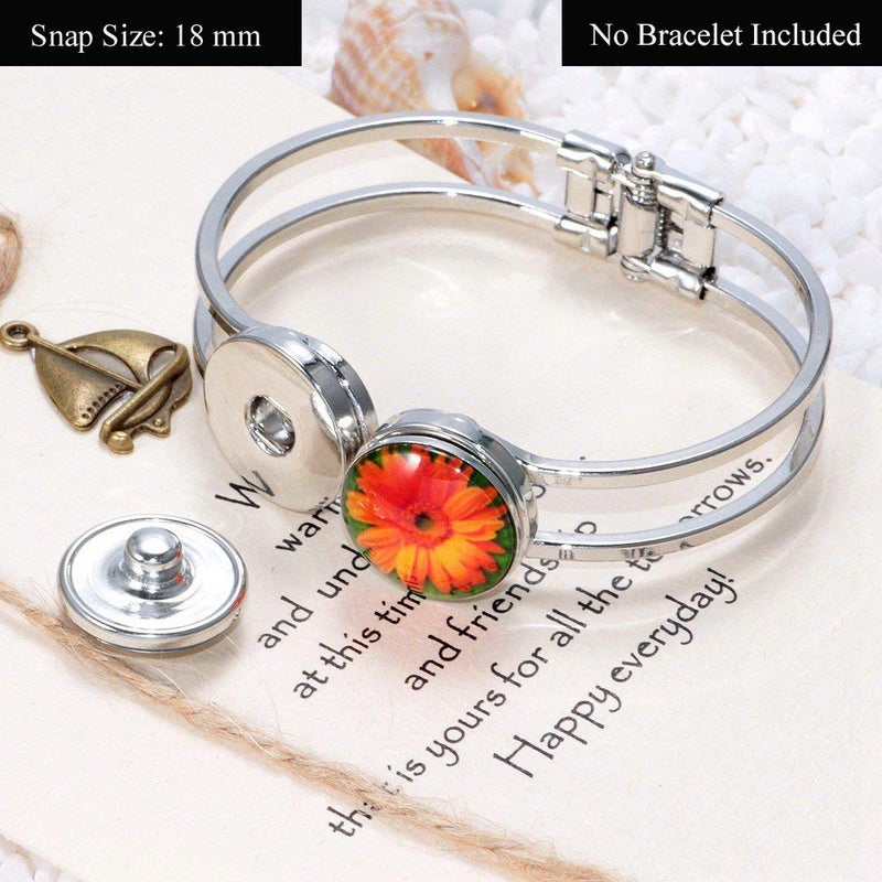 Coeufuedy 50 PCS Snap Jewelry Charms 18mm Interchangeable Jewelry Snap Charms,Snap Charms for Snap Jewelry Bracelet,Glass Snap Buttons Jewelry â€¦ - Image 3